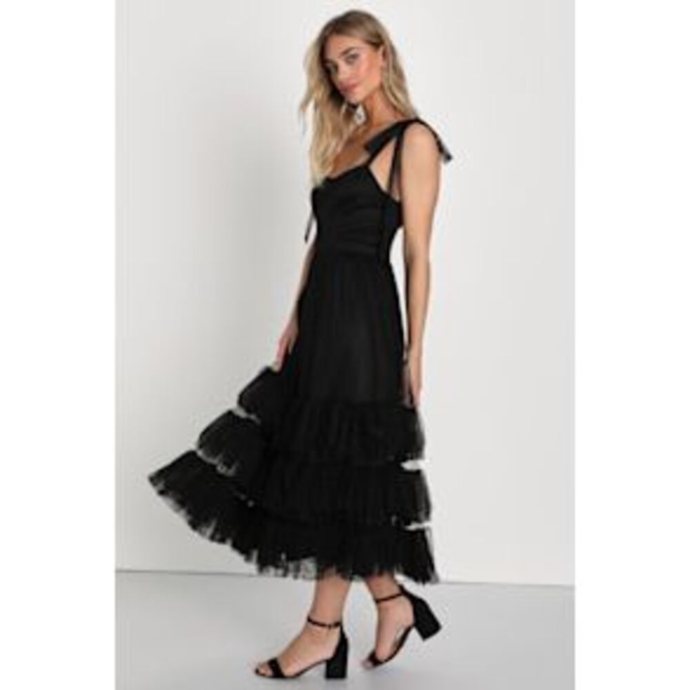 Elegant Black Tiered Dress